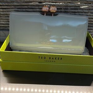 Ted Baker Gray Wallet Sleek Patent Leather